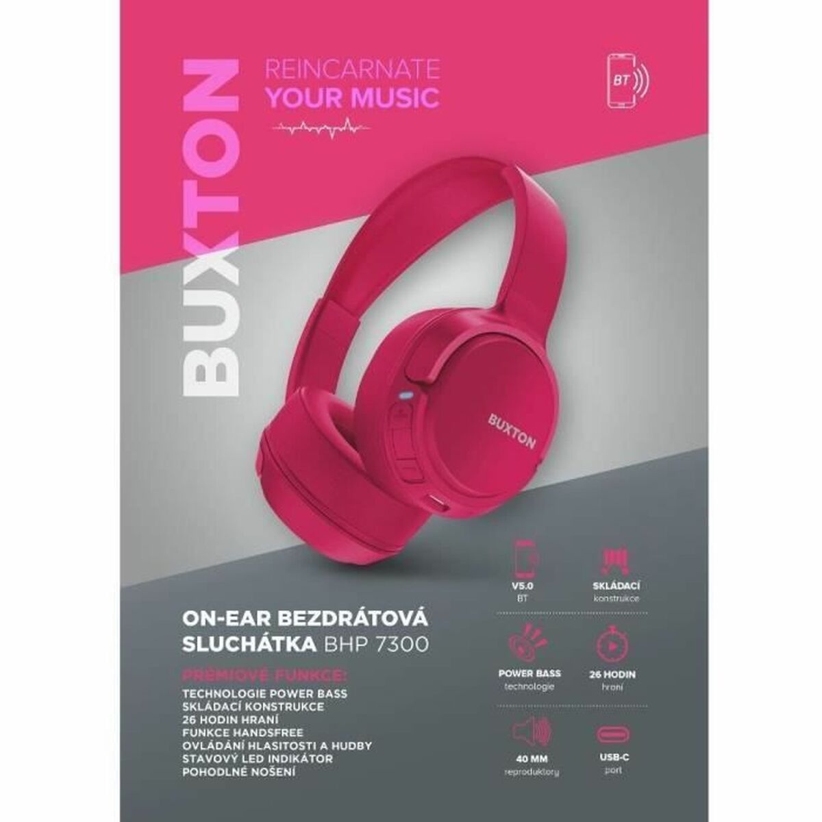 Headphones BUSHNELL Pink-3