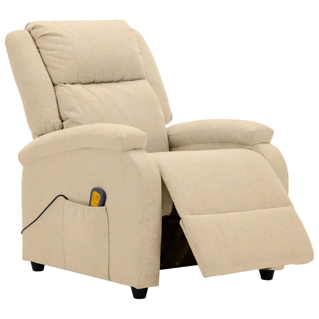 vidaXL Massage Recliner Chair Electric Push Cozy Chair for Elderly Fabric-4
