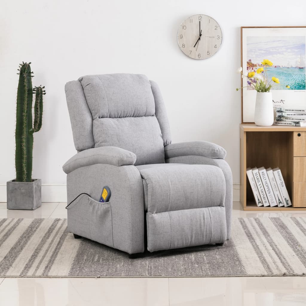 vidaXL Massage Recliner Chair Electric Push Cozy Chair for Elderly Fabric-3