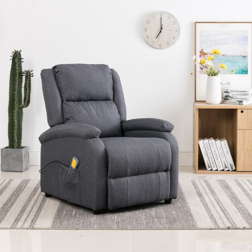 vidaXL Massage Recliner Chair Electric Push Cozy Chair for Elderly Fabric-7