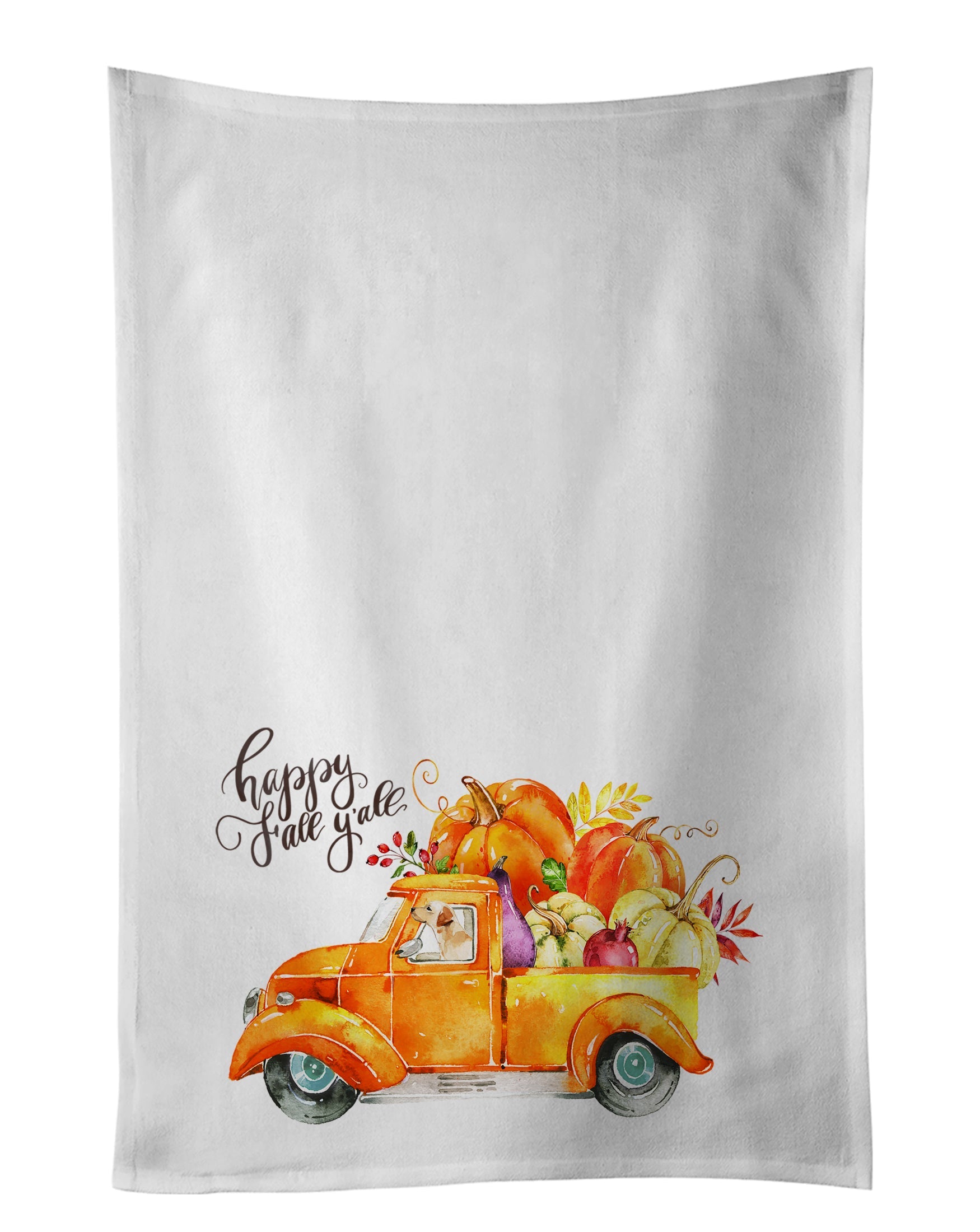 Fall Harvest Labrador Retriever Yellow Kitchen Towel Set of 2-0