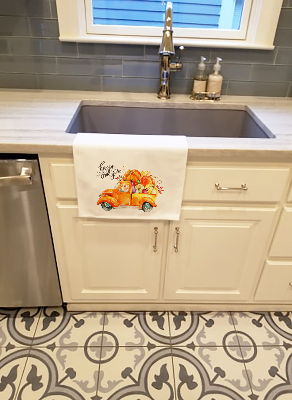 Fall Harvest Labrador Retriever Yellow Kitchen Towel Set of 2-1