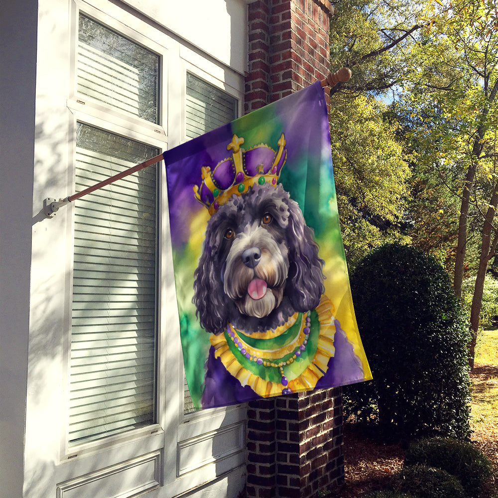Portuguese Water Dog King of Mardi Gras House Flag-1