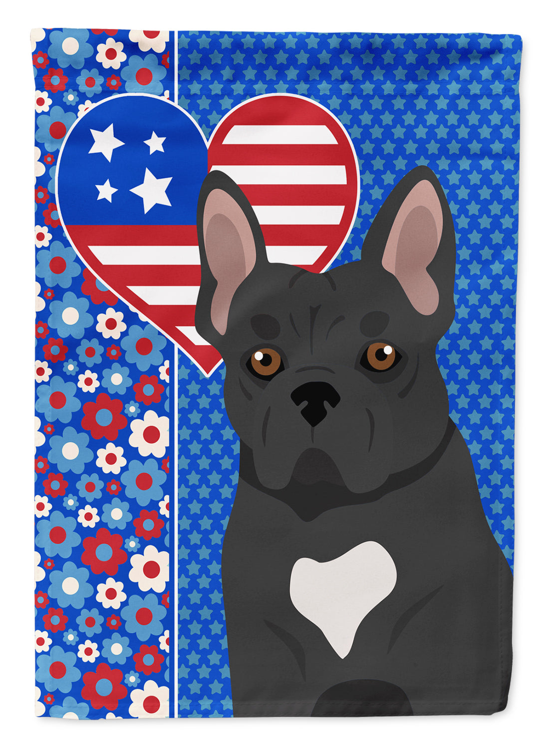 Black French Bulldog USA American Garden Flag-0