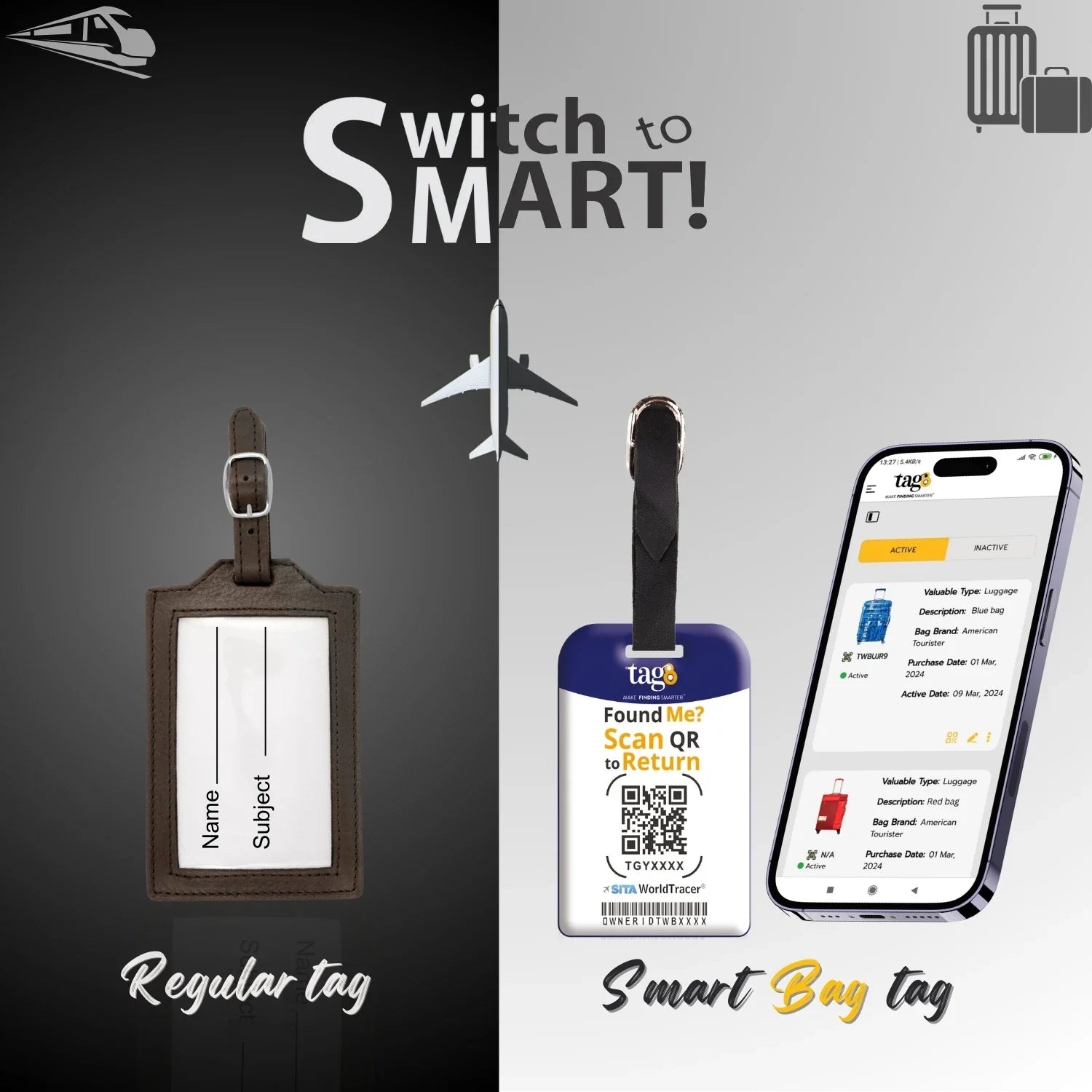 Smart Bag Security Tag -  New Zealand Flag [Pack 2]
