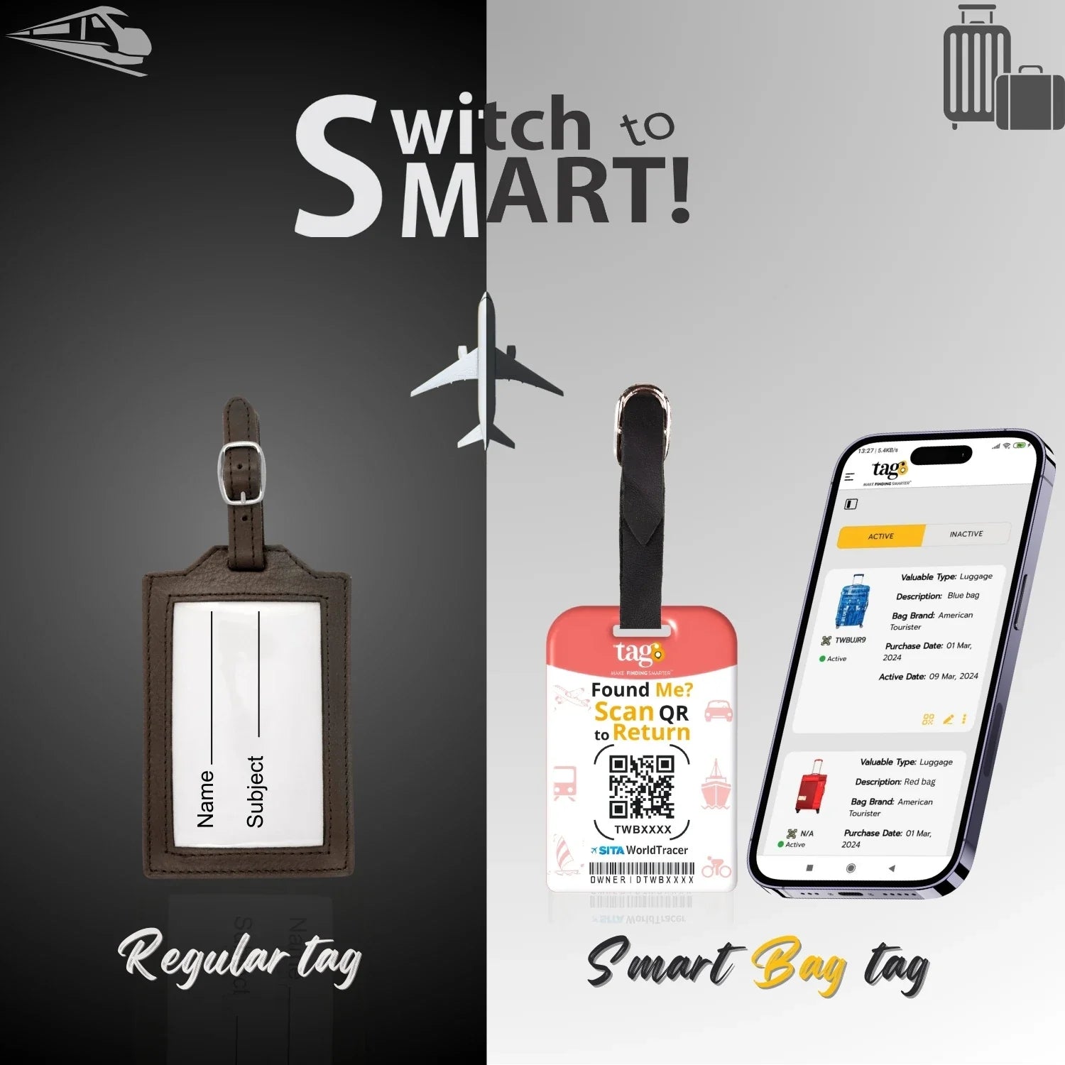 Smart Bag Security Tag - Sydney [Pack 2]