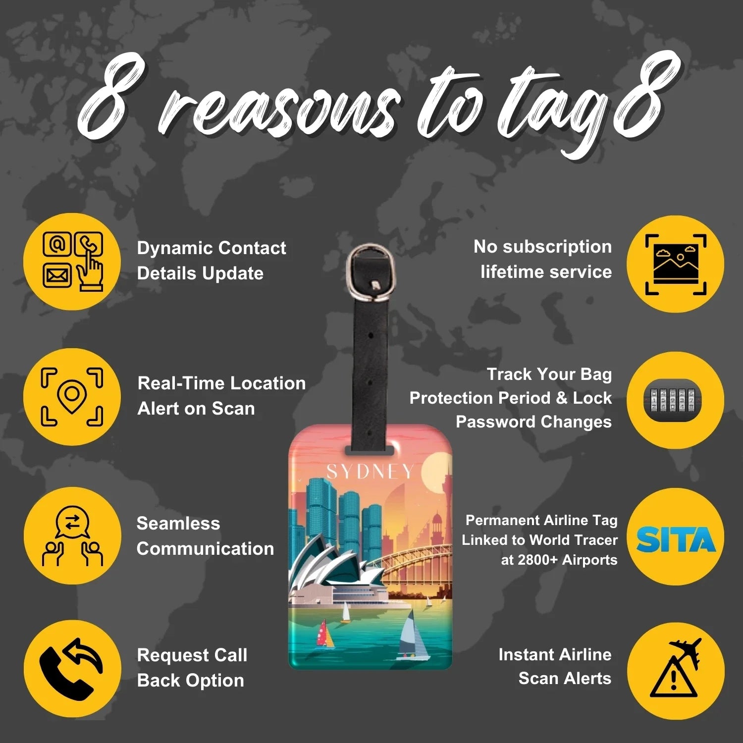 Smart Bag Security Tag - Sydney [Pack 2]